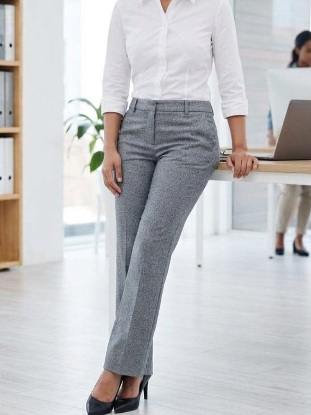 KUT From The Kloth Womens Dress Pants 10 Gray Stretch Bootcut Office Workwear